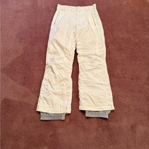 Oberneyer white snow pants sz16 jr. ex condition. Waist/seat have been let out